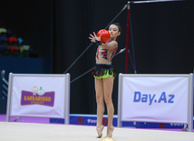 Bədii gimnastika üzrə 22-ci Azərbaycan Birinciliyi və Bölgələrarası Kubok yarışları davam edir. Bakı, Azərbaycan, 18 dekabr 2015